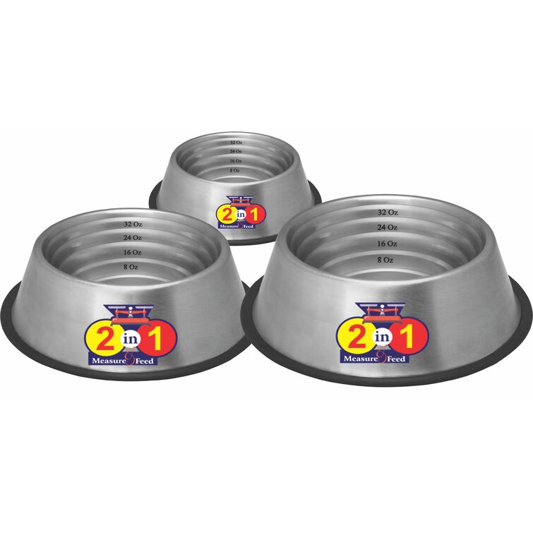 Heavy stainless steel outlet dog bowls